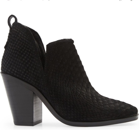 Jeffrey Campbell Shoes - Jeffrey Campbell Rosee bootie black suede snake leather size 7.5